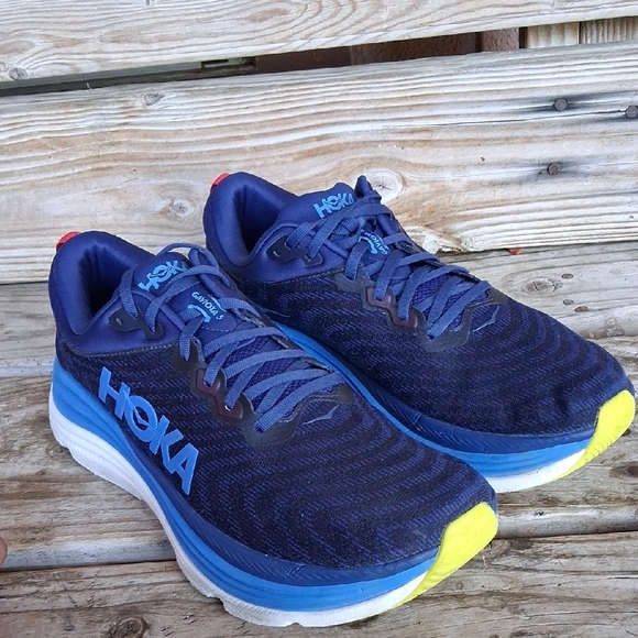 Hoka Gaviota 5 Navy and Blue Athletic Shoes - Picture 5 of 16